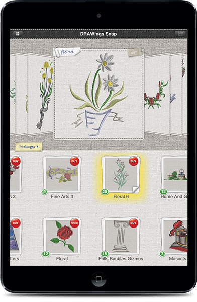 View designs grouped by package